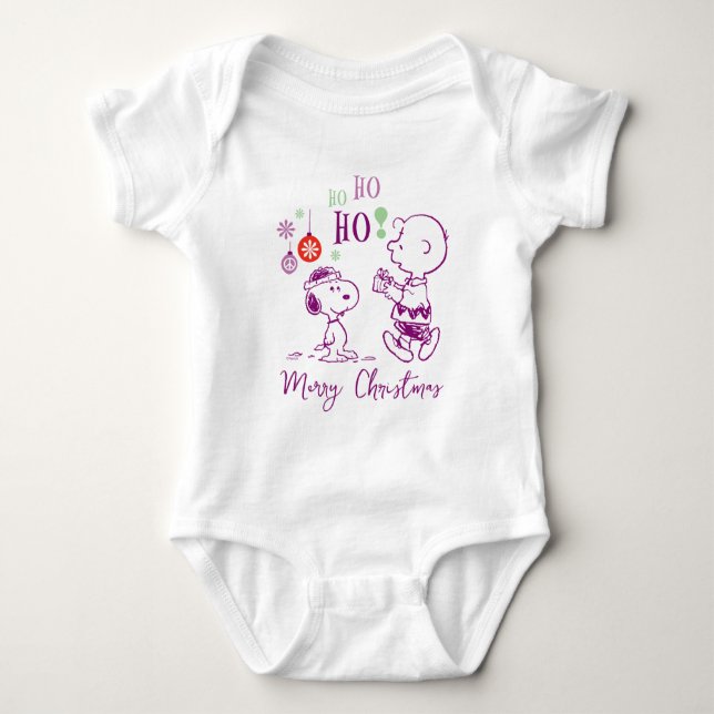 Peanuts | Snoopy & Charlie Brown Ho Ho Ho Baby Bodysuit (Front)