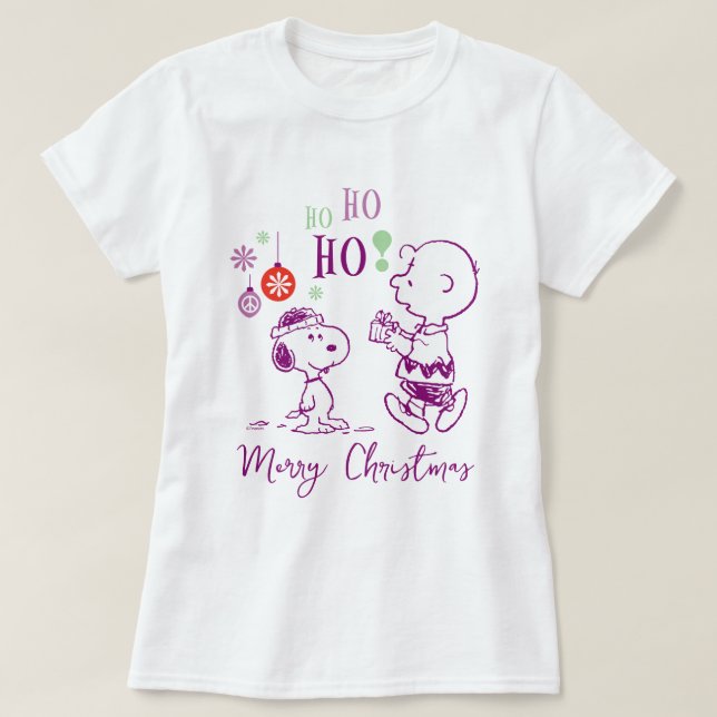 Peanuts | Snoopy & Charlie Brown Ho Ho Ho T-Shirt (Design Front)