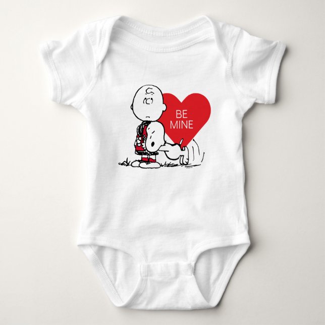 Peanuts | Snoopy & Charlie Brown Valentine Baby Bodysuit (Front)