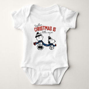 Peanuts   Snoopy & Charlie Brown Winter Scarf Baby Bodysuit