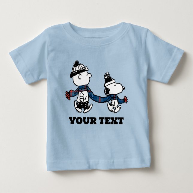 Peanuts | Snoopy & Charlie Brown Winter Scarf Baby T-Shirt (Front)