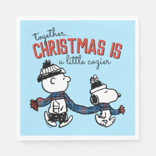 Peanuts   Snoopy & Charlie Brown Winter Scarf Napkin