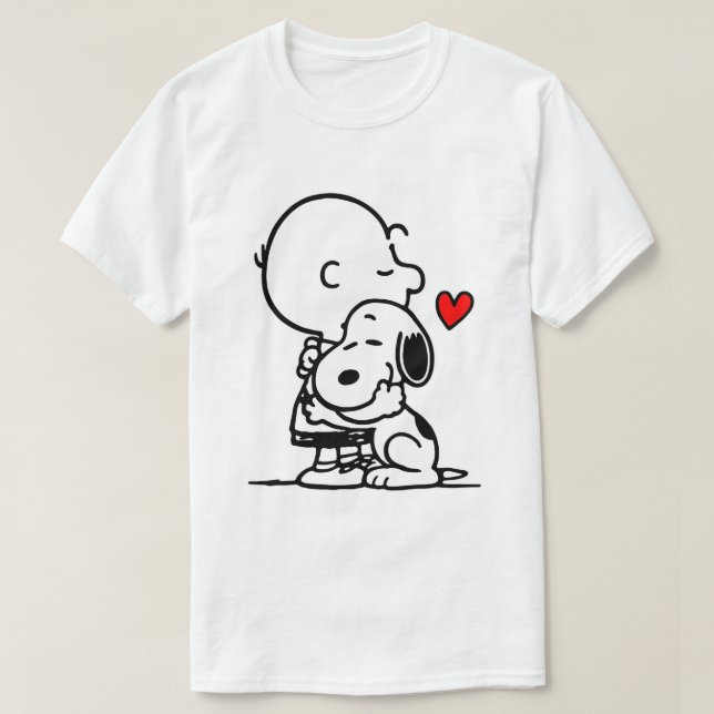 Peanuts Snoopy Charlie Hug T-Shirt (Design Front)