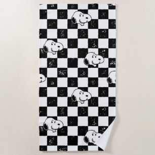 Peanuts   Snoopy Chequered Flag Beach Towel