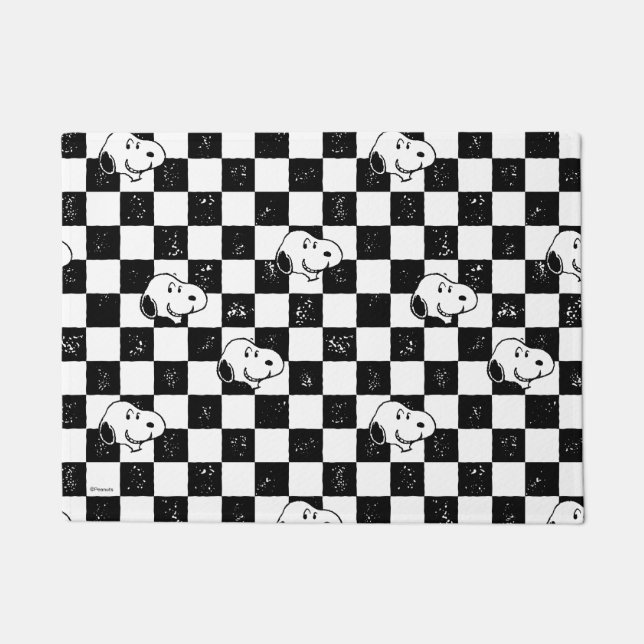 Peanuts | Snoopy Chequered Flag Doormat (Front)
