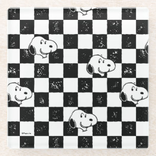 Peanuts   Snoopy Chequered Flag Glass Coaster