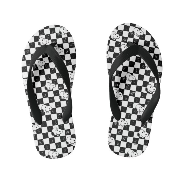 Peanuts | Snoopy Chequered Flag Kid's Thongs (Footbed)