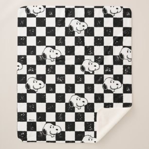 Peanuts   Snoopy Chequered Flag Sherpa Blanket