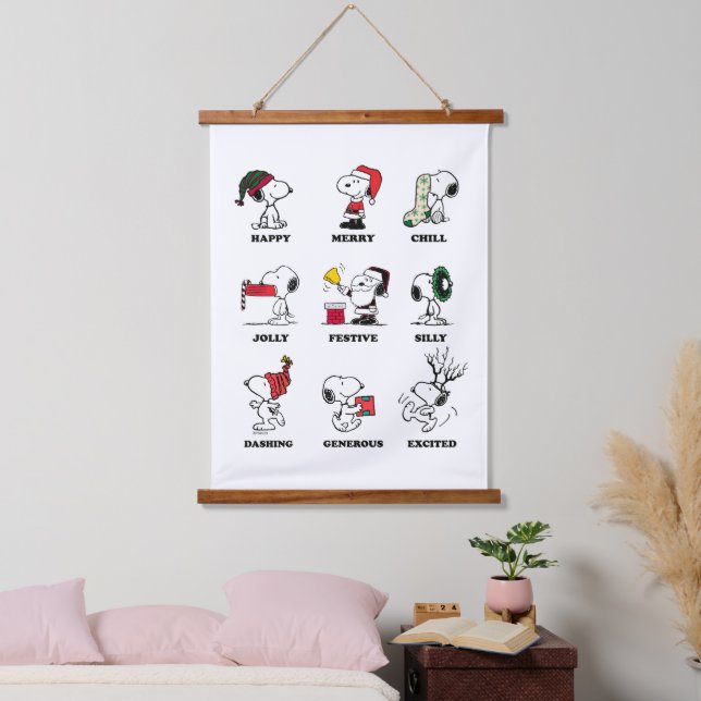 Peanuts | Snoopy Christmas Holiday Moods Hanging Tapestry (Bedroom)