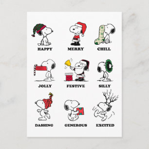 Peanuts   Snoopy Christmas Holiday Moods Postcard