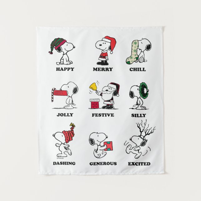 Peanuts | Snoopy Christmas Holiday Moods Tapestry (Front)