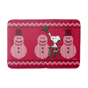 Peanuts   Snoopy Christmas Sweater Snowman Bath Mat
