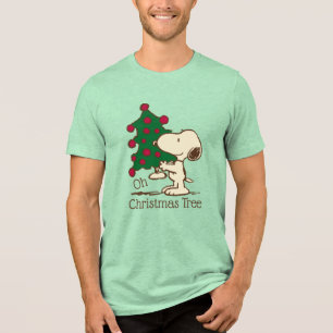 Peanuts   Snoopy Christmas Tree Tri-Blend Shirt