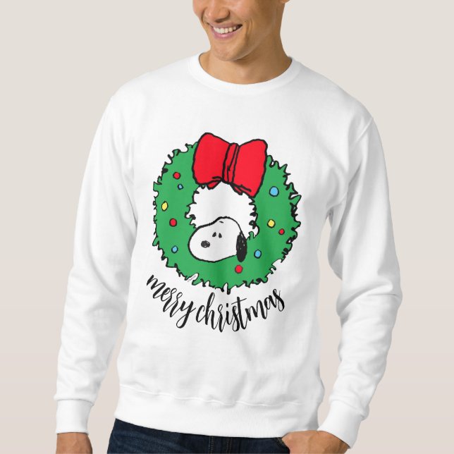 Peanuts | Snoopy Christmas Wreath & Bow Sweatshirt (Front)