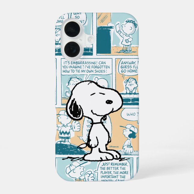 Peanuts | Snoopy Comic Pattern iPhone 16 Case (Back)