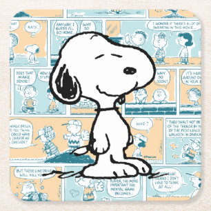 Peanuts   Snoopy Comic Pattern Square Paper Coaster