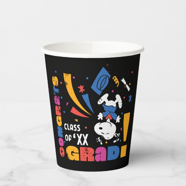 Peanuts Snoopy Congrats Grad Graduation Confetti Paper Cups (Left)
