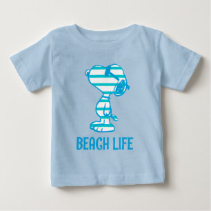 Peanuts Snoopy Cyan Stripes Sunglasses Baby T-Shirt