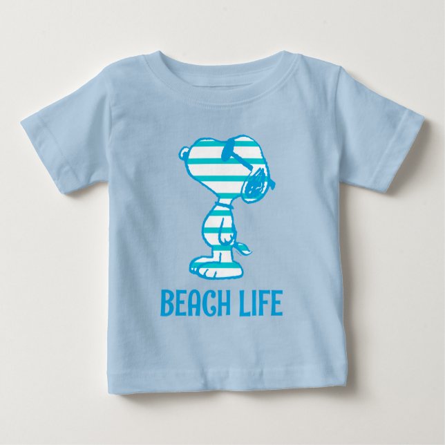 Peanuts | Snoopy Cyan Stripes Sunglasses Baby T-Shirt (Front)