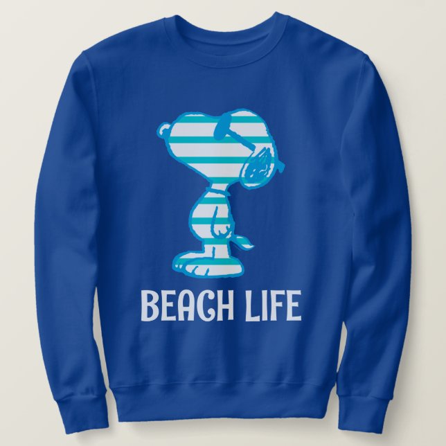 Peanuts | Snoopy Cyan Stripes Sunglasses Sweatshirt (Design Front)