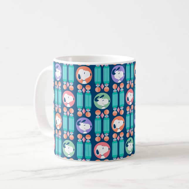 Peanuts | Snoopy Dark Blue Deco Dreams Pattern Coffee Mug (Front Left)