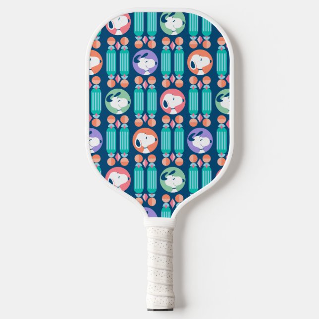 Peanuts | Snoopy Dark Blue Deco Dreams Pattern Pickleball Paddle (Front)