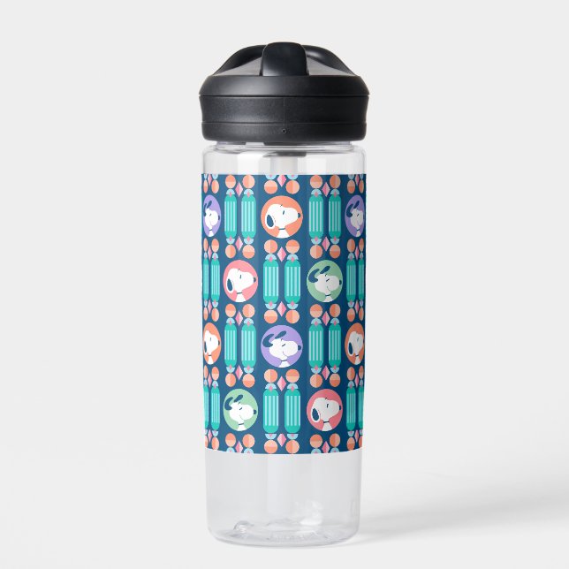 Peanuts | Snoopy Dark Blue Deco Dreams Pattern Water Bottle (Front)