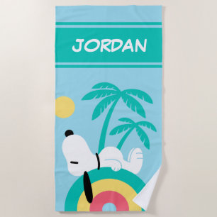 Peanuts   Snoopy Deco Dreams   Add Your Name Beach Towel