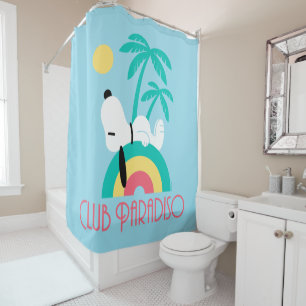 Peanuts   Snoopy Deco Dreams Club Paradiso Shower Curtain