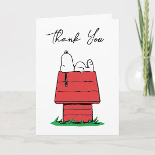 Peanuts Snoopy Dog House   Baby Shower  Thank You Card