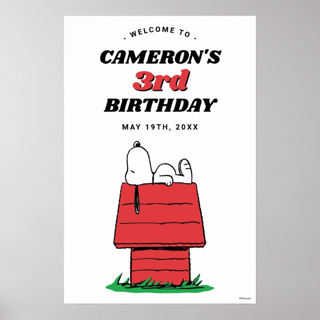 Peanuts Snoopy Dog House Birthday Poster (Front)