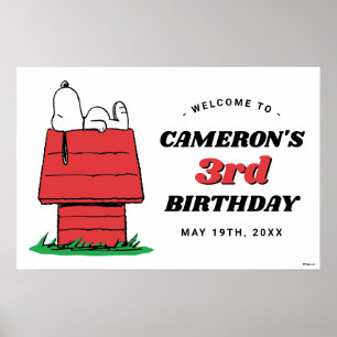 Peanuts Snoopy Dog House Birthday Poster