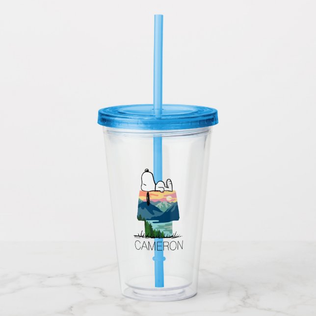 Peanuts | Snoopy Dog House Sunrise Acrylic Tumbler (Front)