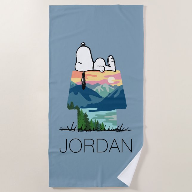 Peanuts | Snoopy Dog House Sunrise Beach Towel (Front)