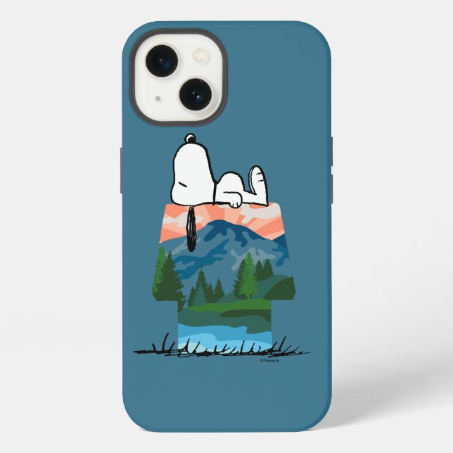 Peanuts | Snoopy Dog Sunset View iPhone Case (Back)
