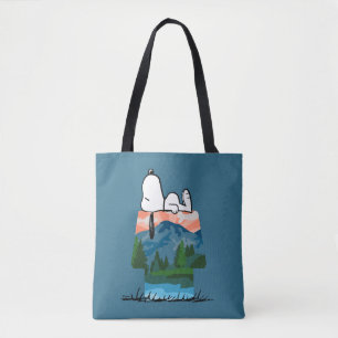 Peanuts Snoopy Dog Sunset View Tote Bag