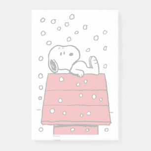 Peanuts   Snoopy Doghouse Snowflakes Post-it Notes