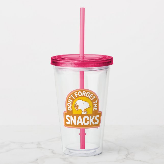Peanuts | Snoopy Don't Forget the Snacks Acrylic Tumbler (Front)