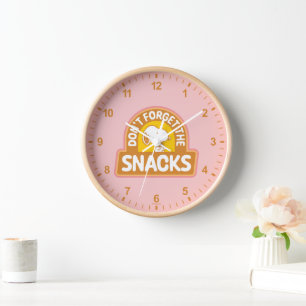 Peanuts   Snoopy Don't Forget the Snacks Clock
