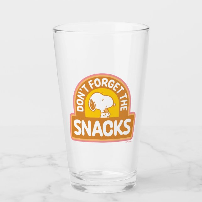 Peanuts | Snoopy Don't Forget the Snacks Glass (Front)