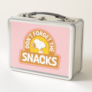 Peanuts   Snoopy Don't Forget the Snacks Metal Lunch Box