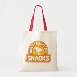 Peanuts   Snoopy Don't Forget the Snacks Tote Bag