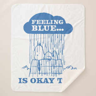 Peanuts   Snoopy Feeling Blue Is OK Too Sherpa Blanket