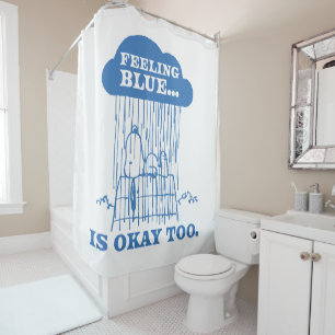 Peanuts   Snoopy Feeling Blue Is OK Too Shower Curtain