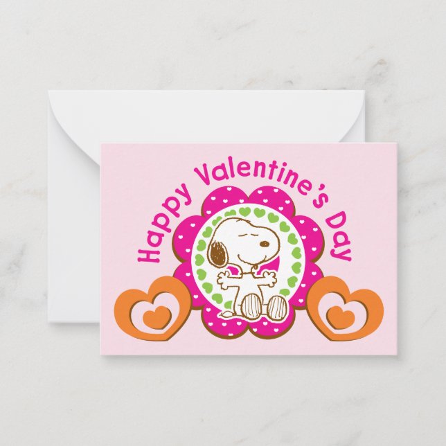 Peanuts | Snoopy Floral Hearts Valentine Card (Front)