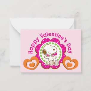 Peanuts Snoopy Floral Hearts Valentine Card