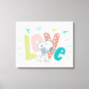 Peanuts Snoopy Flower Love Canvas Print