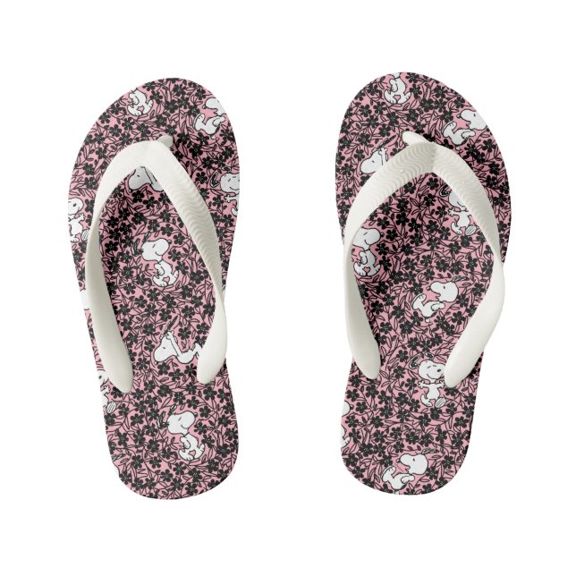 Peanuts | Snoopy Flower Vine Pattern Kid's Thongs (Footbed)
