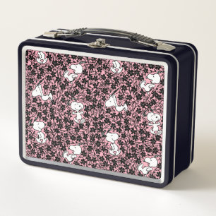 Peanuts   Snoopy Flower Vine Pattern Metal Lunch Box