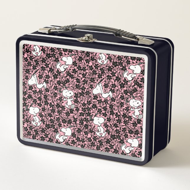 Peanuts | Snoopy Flower Vine Pattern Metal Lunch Box (Front)